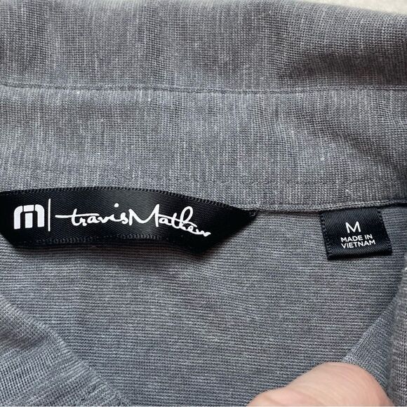 Travis Mathew Gray Tone Short Sleeve Polo Size Medium - Picture 3 of 13